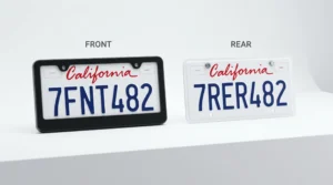 Front and rear license plates displayed side by side