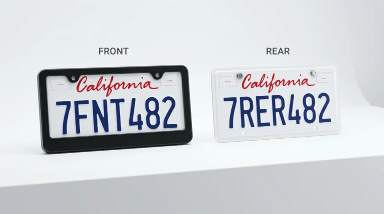Front and rear license plates displayed side by side